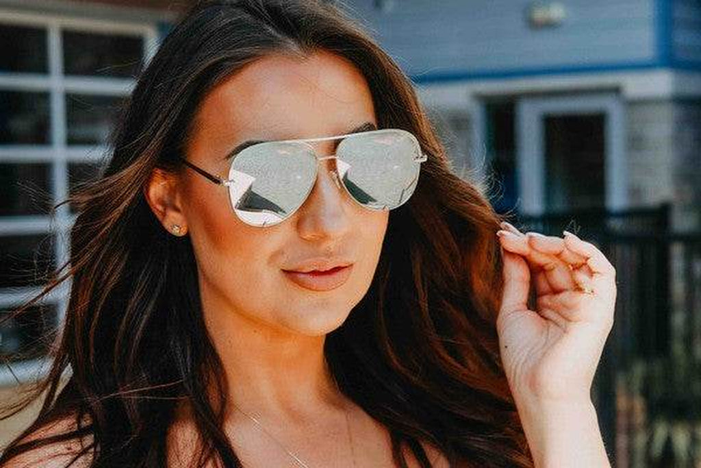 Black/Silver Unisex Aviator Sunglasses
